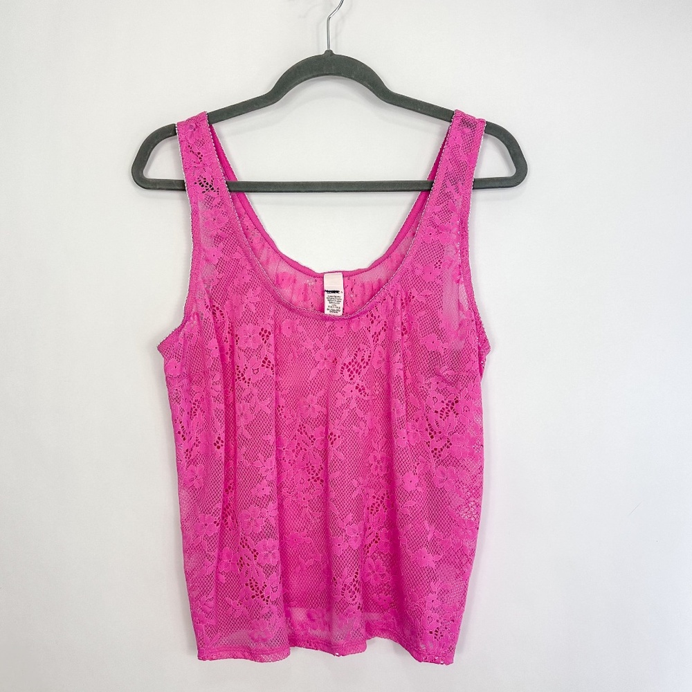 Victoria's Secret Tease Pink Stretch Lace Tank Top - Picture 3 of 6